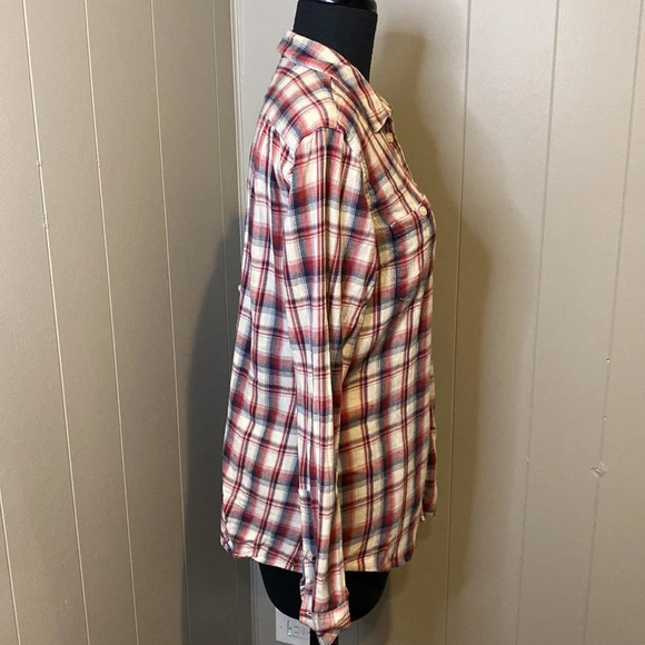 Horny Toad Women’s Small Plaid Casual Button Down Long Sleeve Chest Pockets - Picture 3 of 9